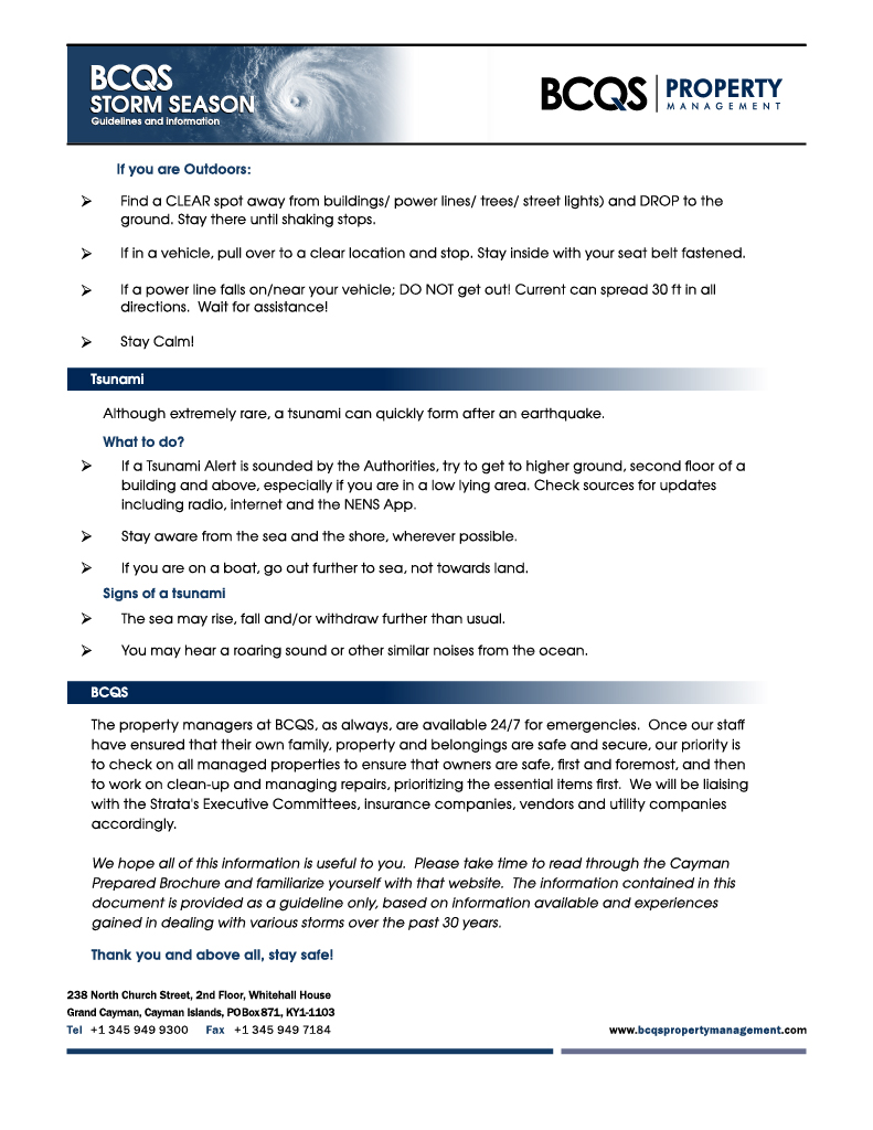 BCQS Storm Season Guidelines and Information - page 10