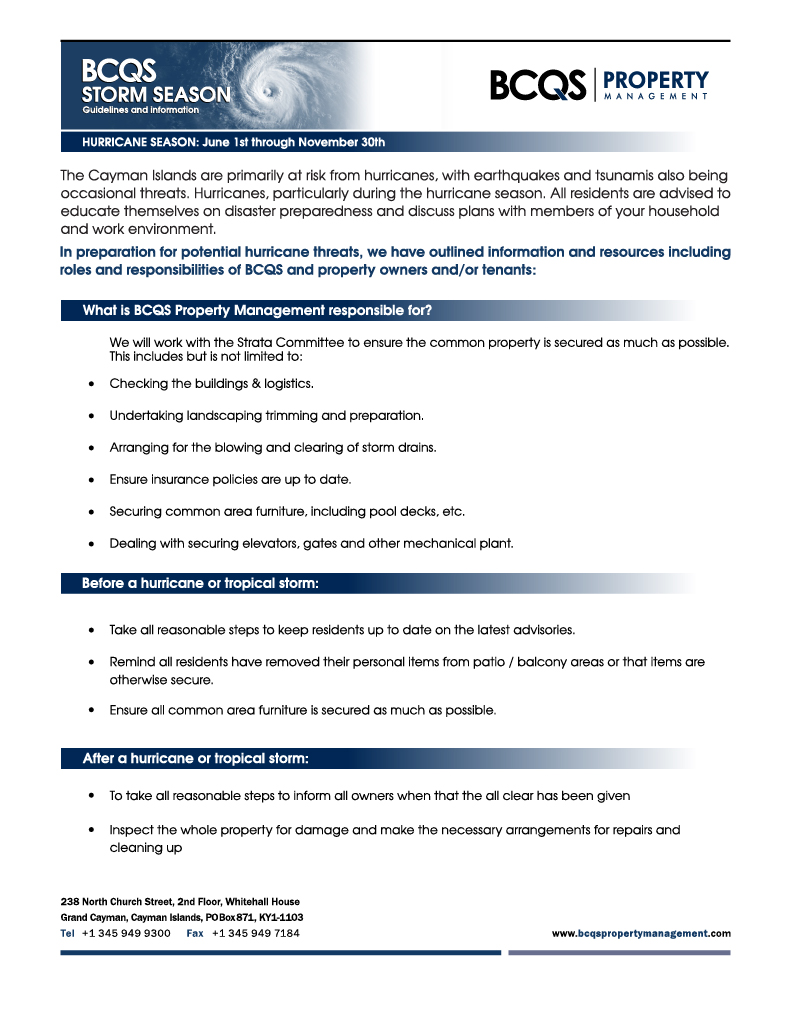 BCQS Storm Season Guidelines and Information - page 2