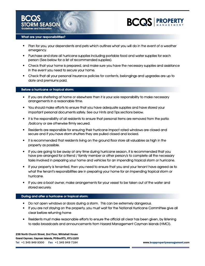 BCQS Storm Season Guidelines and Information - page 3