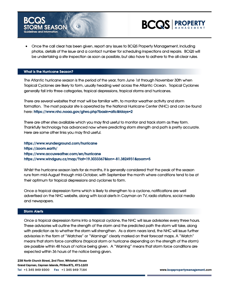 BCQS Storm Season Guidelines and Information - page 4