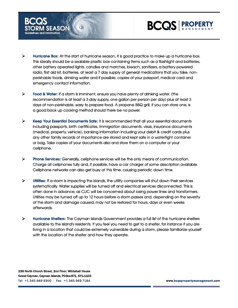 BCQS Storm Season Guidelines and Information - page 6