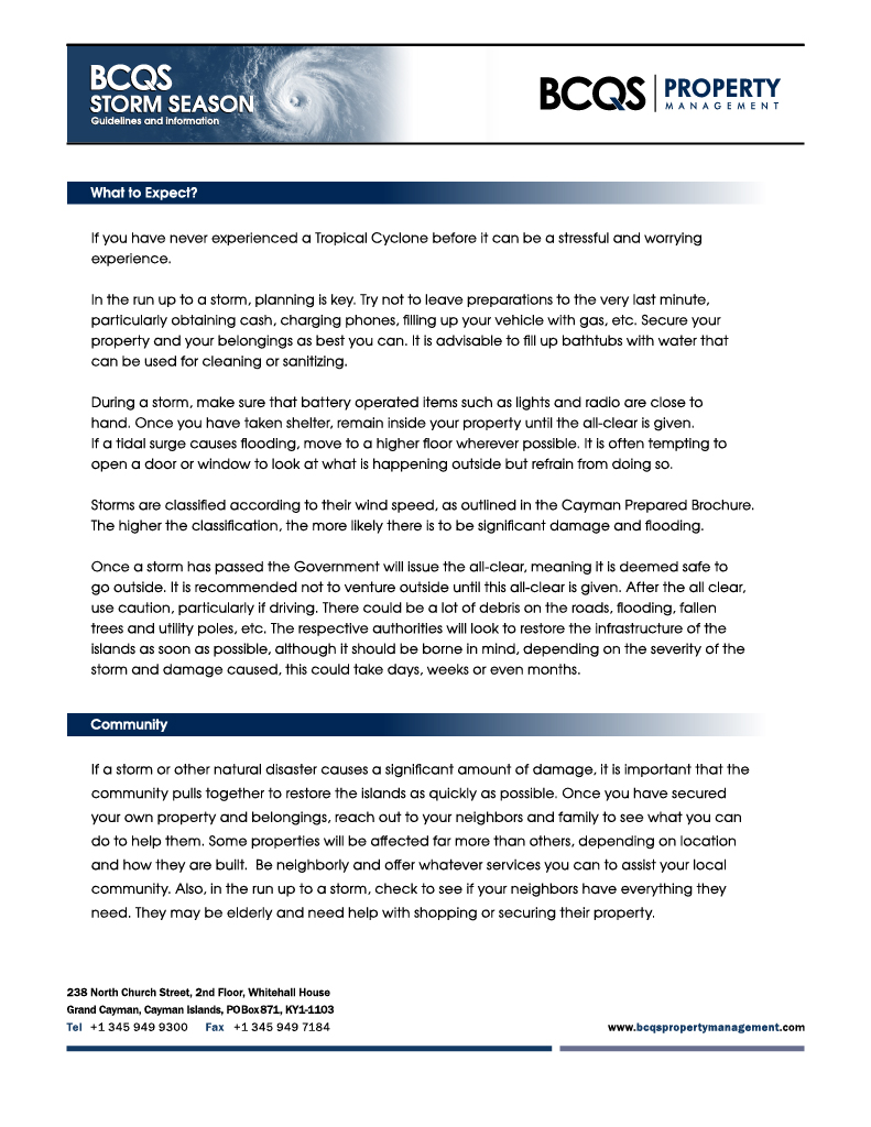 BCQS Storm Season Guidelines and Information - page 8
