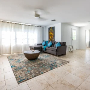 New furniture in renewed living room in one apartment